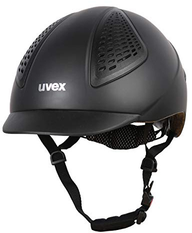 uvex exxential II - lätt ridhjälm för dam och herr - individuell storleksanpassning - optimal ventilation - black matt - 55-57 cm