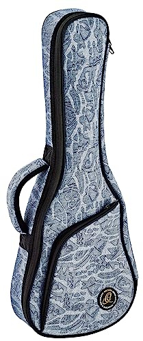 Ortega Guitars Jean Konzert-Ukulele-Tasche - Baumwolle / Leinen, Blau | für Konzert-Ukulele, Höhe 66cm Breite 23cm, mit Schultergurten, OUB-CC-BLJ
