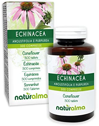 Solhatt eller Rudbeckia (Echinacea angustifolia och purpurea) ört och rötter Naturalma - 150 g - 300 tabletter - Kosttillskott - Naturligt och Veganskt