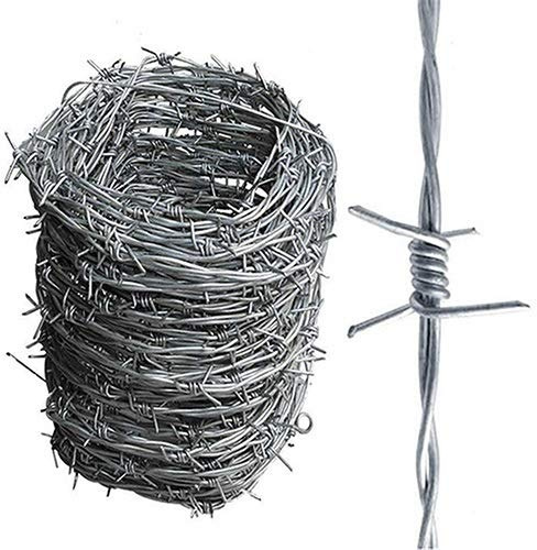 Alambre De Espino Rollo con Sus Pinchos De 4 Puntas, 1,8mm De Espesor Galvanizado Alambre De Acero Entretejido Doble para Jardín La Seguridad Valla, Efecto Disuasorio (Size : 10m)