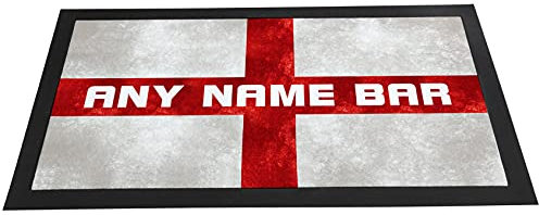 Personalised Bar Runner Mat - St Georges Flag, England football beer runner