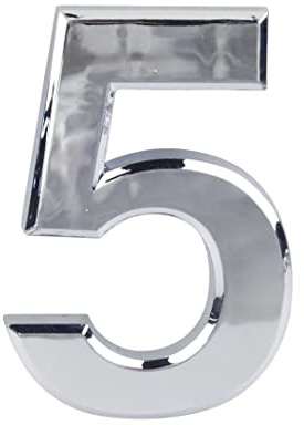 Silver Door Numbers Stick On, 0-99, Letters A, B, C, D, 3'' House Numbers Self Adhesive Stickers, For Doors, Mail Boxes, Hotel Rooms (5)