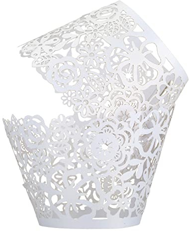 GWHOLE Cupcake Wrappers 50PCS Lace Cupcake Case for Party Wedding