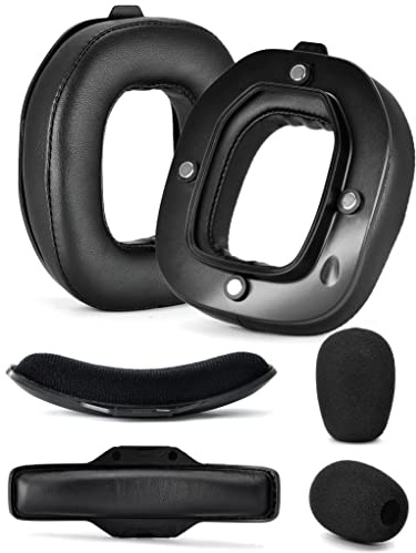 Kit A40 TR Mod - defean cuscinetti auricolari e archetto di ricambio compatibili con cuffie Astro Gaming A40 TR, padiglioni auricolari, schiuma a riduzione del rumore ad alta densità, spessore