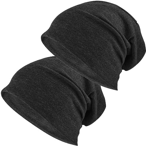 EINSKEY Slouch Beanie Mütze: Weich Dünne Baumwollmütze Damen Herren, Atmungsaktiv Jersey, Elastisch Longbeanie Alle Jahreszeiten, Ideal Chemo/Laufmütze​