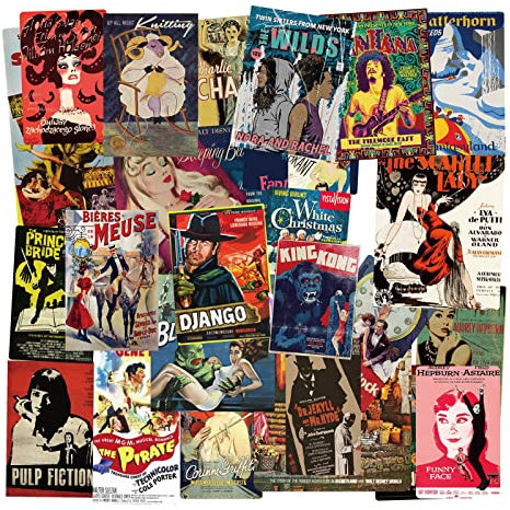 Vintage Film Aufkleber 100 Stück,Scrapbooking Aufkleber ästhetisch Retro Journalzubehör Kit, Vinyl Aufkleber für Planer, Junk Journal, Sammelalbum, Papier, Laptop