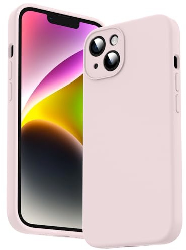 Supdeal Custodia in Silicone Liquido per iPhone 14, [Protezione Fotocamera] [Cover in Microfibra] [Protezione a 4 Strati], Case Ultrasottile e con Presa Comoda, 6,1 Pollice, Rosa