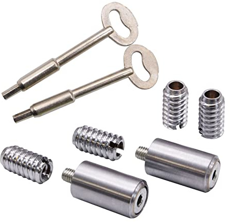 EAI Sash Window Stop for Security and Ventilation | Satin Chrome | Pack of 2 Stops & 2 Keys…