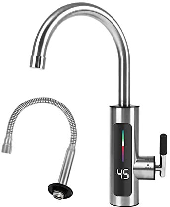 kyaoayo ''Warmwasserhahn mit Durchlauferhitzer, Einstellbare Richtung Heizung， Europäische Norm Elektrischer Küchen-Durchlauferhitzer LED-Digitalanzeige，Geeignet für Badezimmer Küche'', (TUC0888-E)