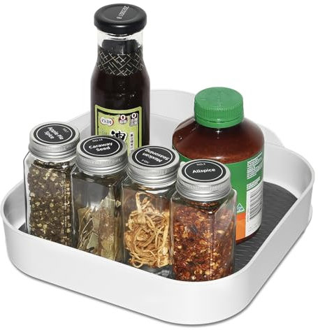 Semlos 9 Lazy Susan Drehteller Schrank Organizer für Eckschrank - drehbare quadratische Gewürzregal für Küche Lagerung und Organisation, rutschfeste Kühlschrank Veranstalter