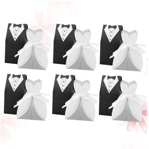 EXCEART 80St the wedding party hochzeitsideen hochzeitsdeco Büffel-Check Volant Glitzervorhang aus Perlen Hochzeits-Süßigkeiten-Fall westlicher Stil Süßigkeiten Box Geschenkbox Braut