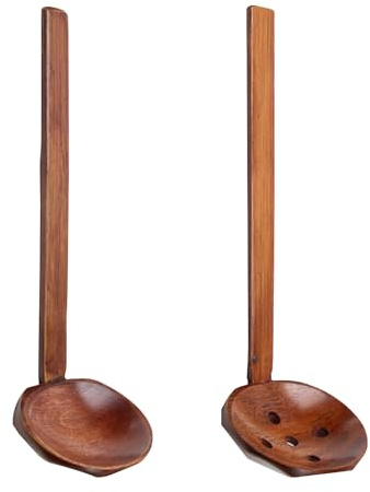 4-Piece Wooden Long-Handled Large Spoons, Japanese Ramen Spoon ，Tortoise Shell Spoon, Kitchen Dinner for Tableware Set Eating Mixing Stirring Cooking Accessories