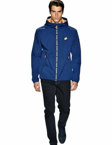Lotto SOFTSHELL MÄN JACKA + Väska - HUVUDJACKA FÖR MÄN - LÄTT MÄN JACKA - Vattentät Softshell Jacket Herr, 433921 BLÅ, L