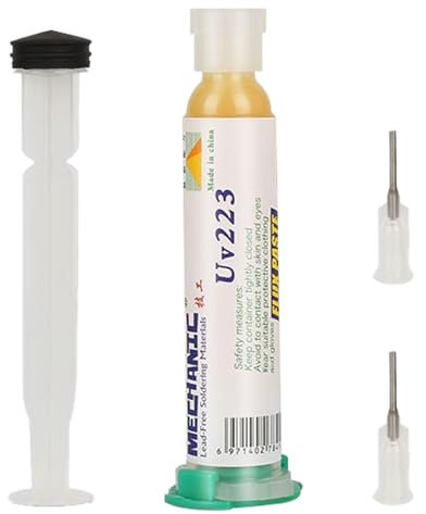 Flussmittel Löten Flussmittel Bleifreies Lötpaste-Reflow-Lötfettflussmittel für SMD/PCB/IC/BGA-Reparatur Flux Paste10ml-Spritzenflussmittellöten mit Schubstange und Nadel