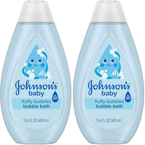 Johnson's Baby Bubble Bath for Gentle Baby Skin Care, Paraben & Sulfate-Free, Pediatrician-Tested, Hypoallergenic, Tear-Free, 13.6 Fl Oz (Pack of 2)
