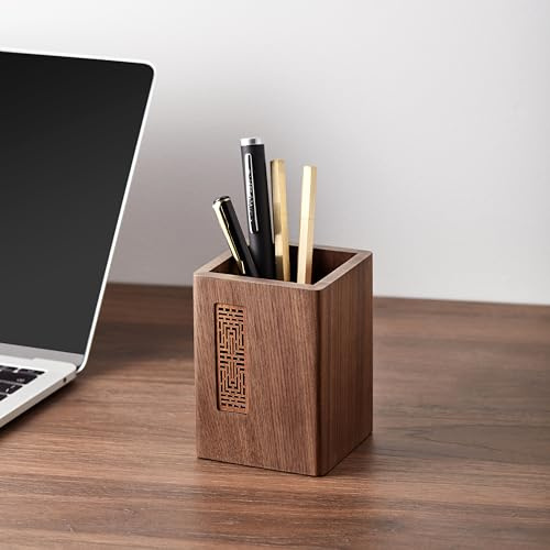 SuetNuy Holz Schreibtisch Organizer, Quadrat Stiftehalter kinder Schreibtisch, Büro Organizer Stiftehalter für Schreibware