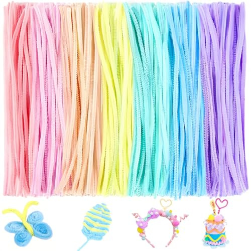 ZEPIQOR 200 Stück Pfeifenreiniger Chenilledraht 30CM Biegeplüsch Kunst Pfeifenputzer Bunt Bastelset Bendable DIY Twist Stick Biegeplüsch Bunt zum Basteln für Zum Basteln und Dekorieren
