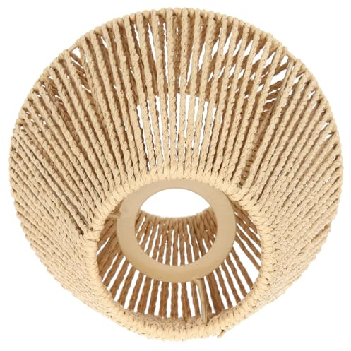 WHAMVOX Straw Woven Lamp Shade for Pendant Lamp E27 Hanging Cover Rustic Rattan Basket Light Shade Softens Light for Home Hotel Restaurant Wedding Decor