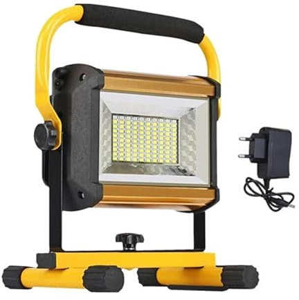 MEIVIYA Projecteur LED extérieur 100W étanche projecteur extérieur réflecteur LED projecteur externe RGB projecteur projecteur Rechargeable par 6 * 18650 batterie(100W No Battery)