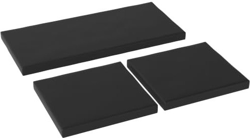 Outsunny Outdoor Seat Cushion Pads for 3 PCs Rattan Furniture Black | Replacement Cushions, Outdoor Sofa Seats, for Garden Furniture