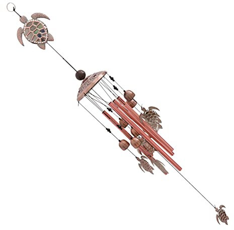 BESPORTBLE Metall-Windspiel Hängend Dekorative Windglocke Schildkröte-Design Für Garten Terrasse Balkon Melodische Klänge
