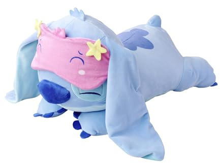 Simba Toys Disney Snuglets Wellbeing Plüschfigur Stitch liegend 40 cm – weich mit Schlafmaske und angenehmem Zusatzgewicht ca 500 g – geeignet ab den ersten Lebensmonaten – schönes Geschenk