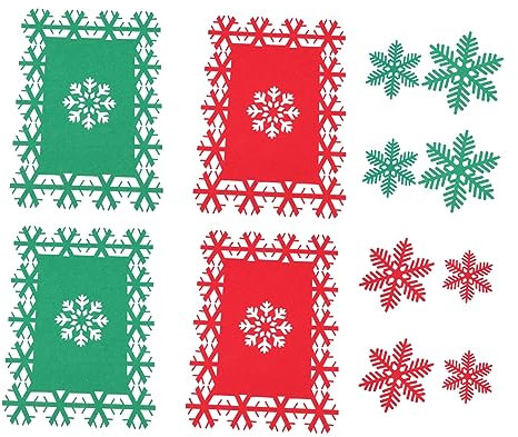 Amosfun 1 Set Tovagliette Natalizie Piccole Palline Di Natale Titolare S Ganci Tovagliette Per Tavolo Da Pranzo Tappetini in Feltro Rosso Piastre Di Ricarica Arredamento Provato 12 Pezzi