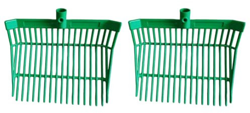 Joselin Manure Fork Replacement, Pitchfork, Horse Manure Rake, for Picking Up Manure, Stable Waste Removal, Easy to Use Green,2pcs