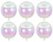 6 PCS Iridescent Round Foil Balloons, Rainbow Spherical Balloons, Clear Ball Balloon, Large Holographic Round Foil Ball Balloon, for Birthday, Wedding, Dance, Party Decoration, Celebrations Supplies