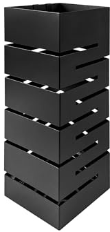 IlGruppone Portaombrelli Interno Esterno Elegante Design Moderno in Metallo con Ganci per ombrellini - Modello 9 Nero