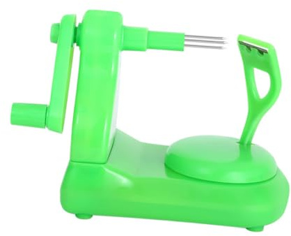 STOBAZA 1pezzi Sbucciatore Frutta Manuale Pratico Con Base Antiscivolo Impugnatura Ergonomica Per Uso Destro e Mancino Facile e Stabile Per Mele e Altri Frutti Verde
