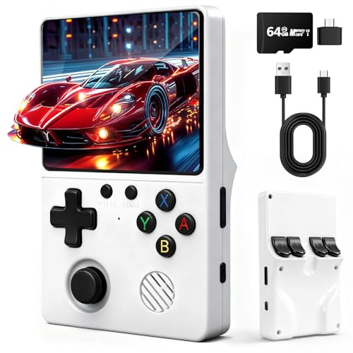 Ertisa Retro Handheld Games Console with 20000+ Classic Games, 3.5Inch IPS Screen Portable Gaming Console 3000mAh Battery 64GB Video Game Console, Support 30+ Emulators/Linux System Mini Pocket Arcade