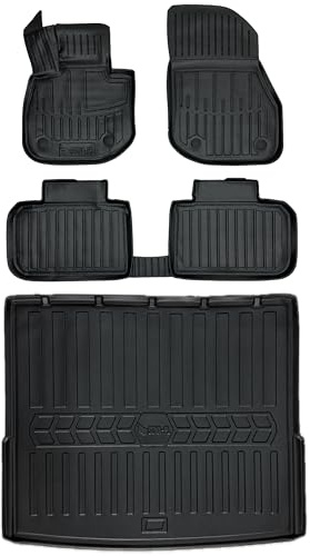 Satz 3D Gummimatten und Kofferraummatten passend für BMW iX1 (ab 2023) SUV Version Electric (BEV) | Gummimatten Auto Set | rutschfeste Antirutschmatte | Kofferraum Schutzmatte | Automatten Gummi