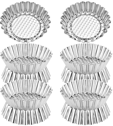 DIYEAH 20 pezzi Stampini Crostatine in Acciaio Inossidabile Riutilizzabili Formine Mini per Tartellette e Cupcake Stampi per Quiche e Torte Monoporzione per Dolci Fatti in Casa e Tè