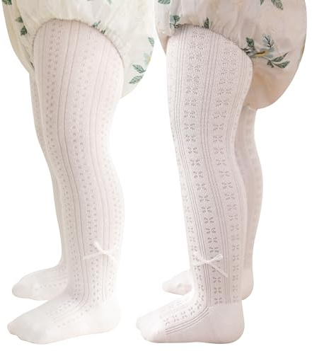 Miipat 2-pack strumpbyxor för flickor, barn, mönstrade nätstrumpbyxor för skola, fritid, fest, balett, dans, barnstrumpbyxor, 6-12 månader