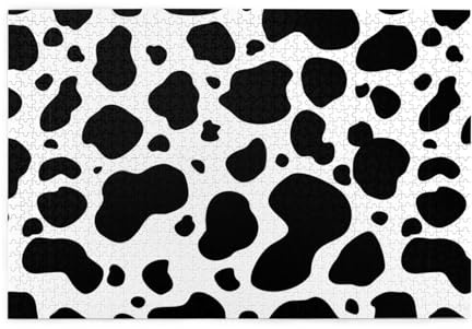 Piel de Vaca con Estampado de Vaca lechera, Rompecabezas de 1000 Piezas, Rompecabezas de Madera para Toda la Familia, decoración de Pared para Adultos y Adolescentes.