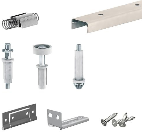 Système coulissant pliant SLID'UP 200 pour porte de placard 4 panneaux - rail 1822 mm - 14 kg