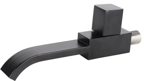 Waschtischarmatur - G1/2 Wandwaschbecken Waschbeckenarmatur Kaltwasserhahn Badzubehör Mattschwarz