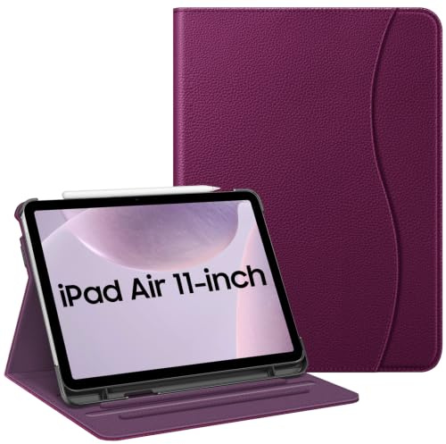 FINTIE Custodia compatibile con iPad Air 5a generazione (2022) / iPad Air 4a generazione (2020) 11,9 pollici, visualizzazione multi-angolo Folio Stand Cover con tasca, auto sleep/wake, viola