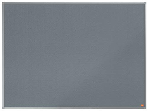 Nobo Filz-Notiztafel, 90 x 120 cm, Aluminiumrahmen, Traditionelle Eckmontage, Grau, Essence-Serie, 1915206