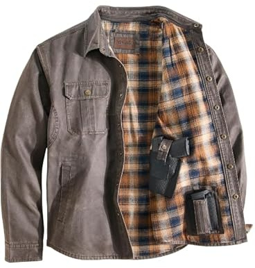 Venado Bountyman Cotton Suede Concealed Carry Shirt Jacket - Chore Coat for Men (Moose Brown, X-Large)