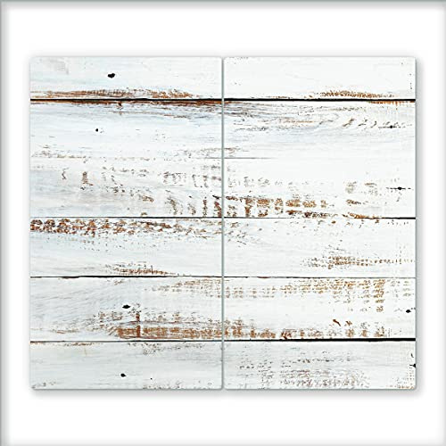 Canvas Fly 60x52 Glas-Herdabdeckplatte für Induktions- & Cerankochfeld, 2-teilig, Universale Küchenarbeitsplatte, Schneidebrett & Kochplatte-Abdeckung Rutschfest, Glasplatte inkl. Silikonnoppen