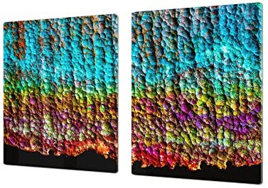 Big Kitchen Board & Induction Cooktop Cover – Glass Pastry Board – Single: 80 x 52 cm (31,5” x 20,47”); Double: 40 x 52 cm (15,75” x 20,47”); DD34 Rusted Textures Series