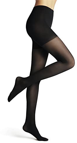 FALKE Damen Strumpfhose Rib Shaping 50 DEN W Ti halb-blickdicht mit Shapingeffekt 1 Stück, Schwarz Black 3009, M