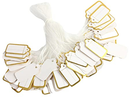 Preisschilder, 100 Stück Anhänger Etiketten, Flohmarkt Preisschilder, Mit Elastischer Aufhänge Schnur Für Kleidung Schmuck Display