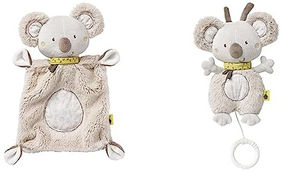 Fehn Schmusetuch Baby Schnuffeltuch mit Koala Köpfchen & 064018 Spieluhr Koala/Kuscheltier mit integriertem Spielwerk mit Melodie Mozarts Wiegenlied zum Aufhängen an Kinderwagen