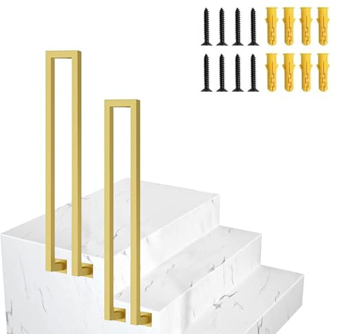 Convient à la Main Courante de Transition en Fer forgé à 1 Marche, Rampe d'escalier en Forme de U à Montage latéral pour marches extérieures, Main Courante de sécurité pour escalier d'assist