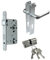 BKS Zimmertür/Wohnungstür/Badezimmer Komplett Set, inclusive Aluminium Schild Beschlag (PZ Schließzylinder, DIN LINKS, Langschild 215mm x 40mm)