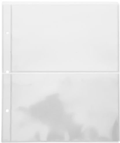LALAFINA Ordner-Geldhüllen Für Sammler 1 Beutel Mit Durchsichtigen 2-Taschen-Währungsseiten Für Drei Ringbücher Nachfüllblätter Aus Kunststoff Für Geldscheine Album