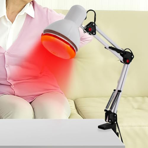 Lámpara Infrarroja de 150W de Luz Roja para Terapia y Fisioterapia - Calor para Aliviar el Dolor Muscular y Articular, Uso Doméstico